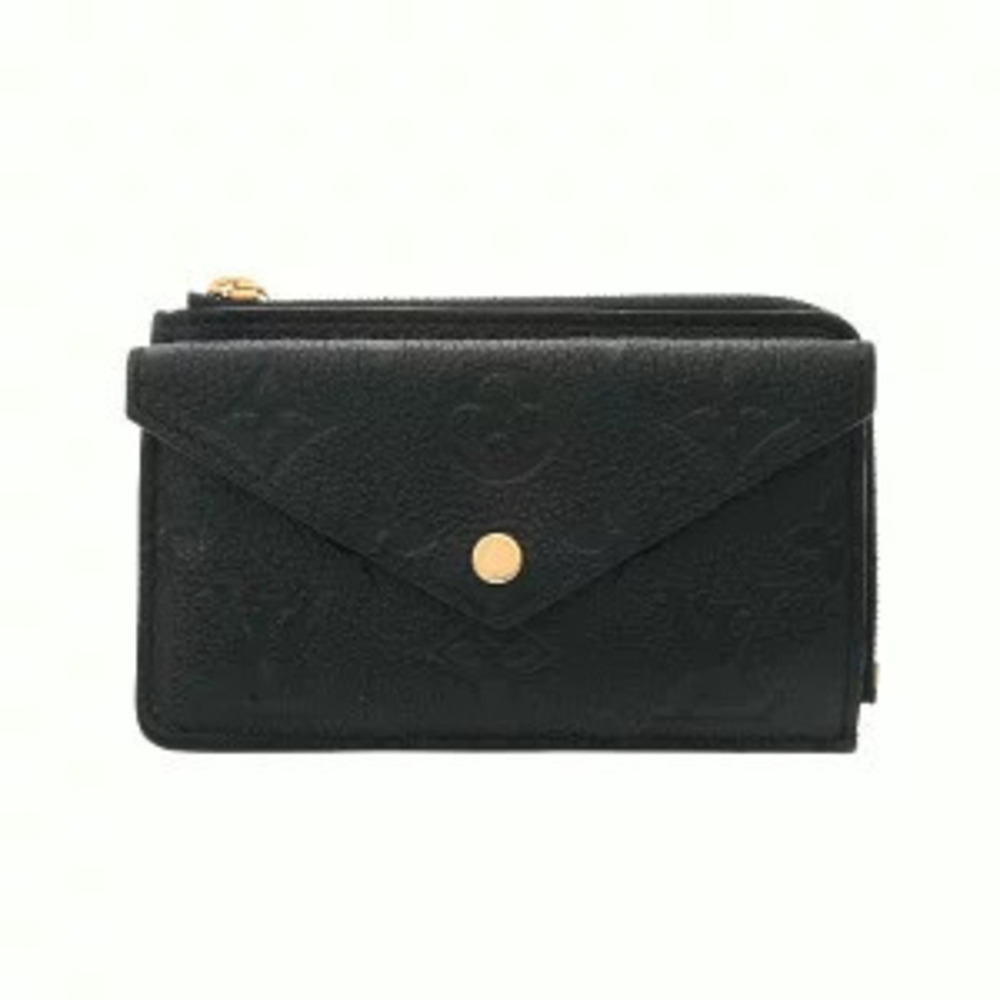 Louis Vuitton Monogram Empreinte Portecarte Rect Verso Black Leather Card Case